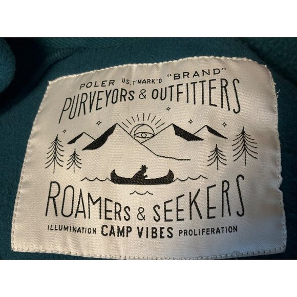 Poler NWT Mens Half-Zip Fleece Pullover Jacket Teal Red Sz Small - Picture 6 of 9